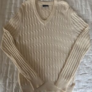 Vintage Land's End Cream Cable Knit Sweater